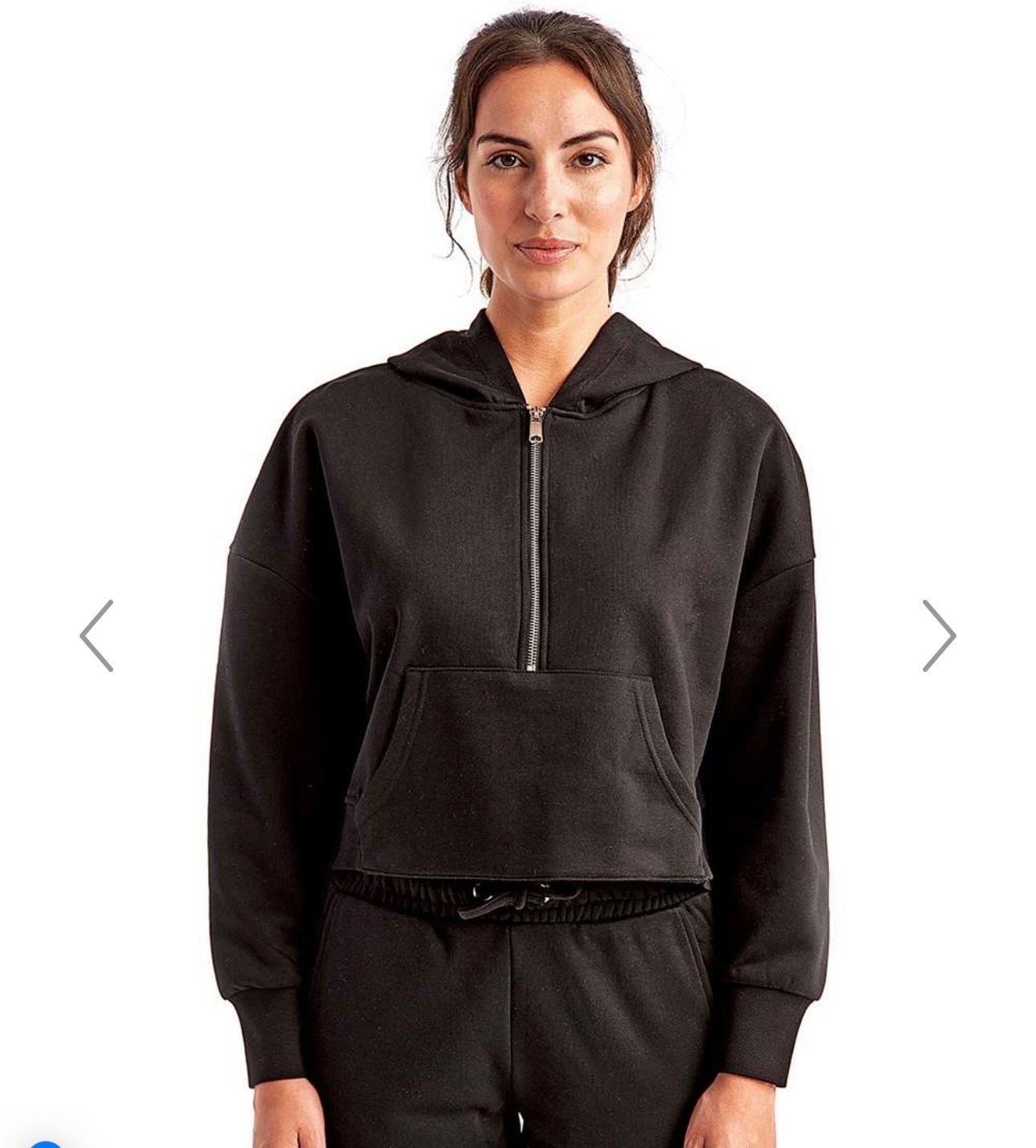 Crush 1/s Zip Black Hooded Sweatshirt Raleigh Rhinestones